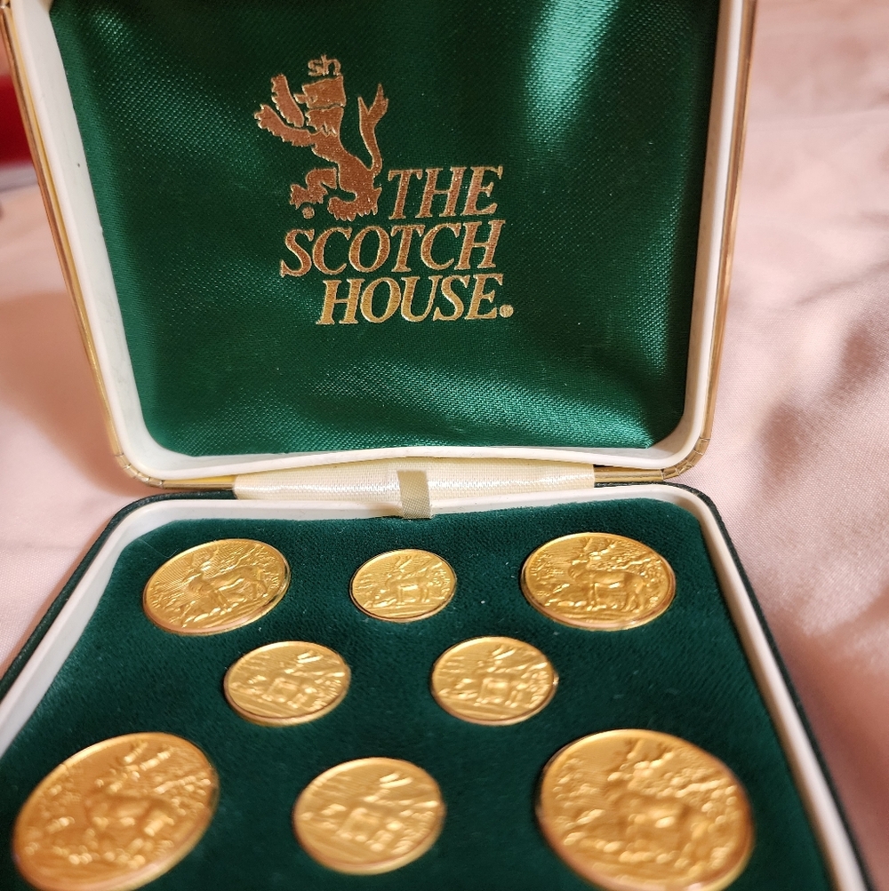 Antique Fine 19th C gilt Brass Buttons.
